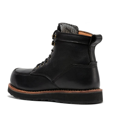 ROCKROOSTER Edgewood Men's 6 Inch Black Steel Toe Wedge Work Boots SAP610BK Rock Rooster Footwear Inc
