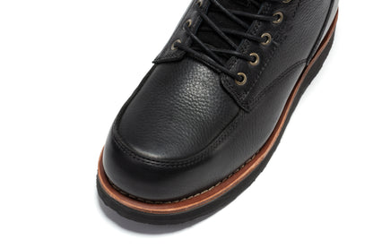 ROCKROOSTER Edgewood Men's 6 Inch Black Steel Toe Wedge Work Boots SAP610BK Rock Rooster Footwear Inc