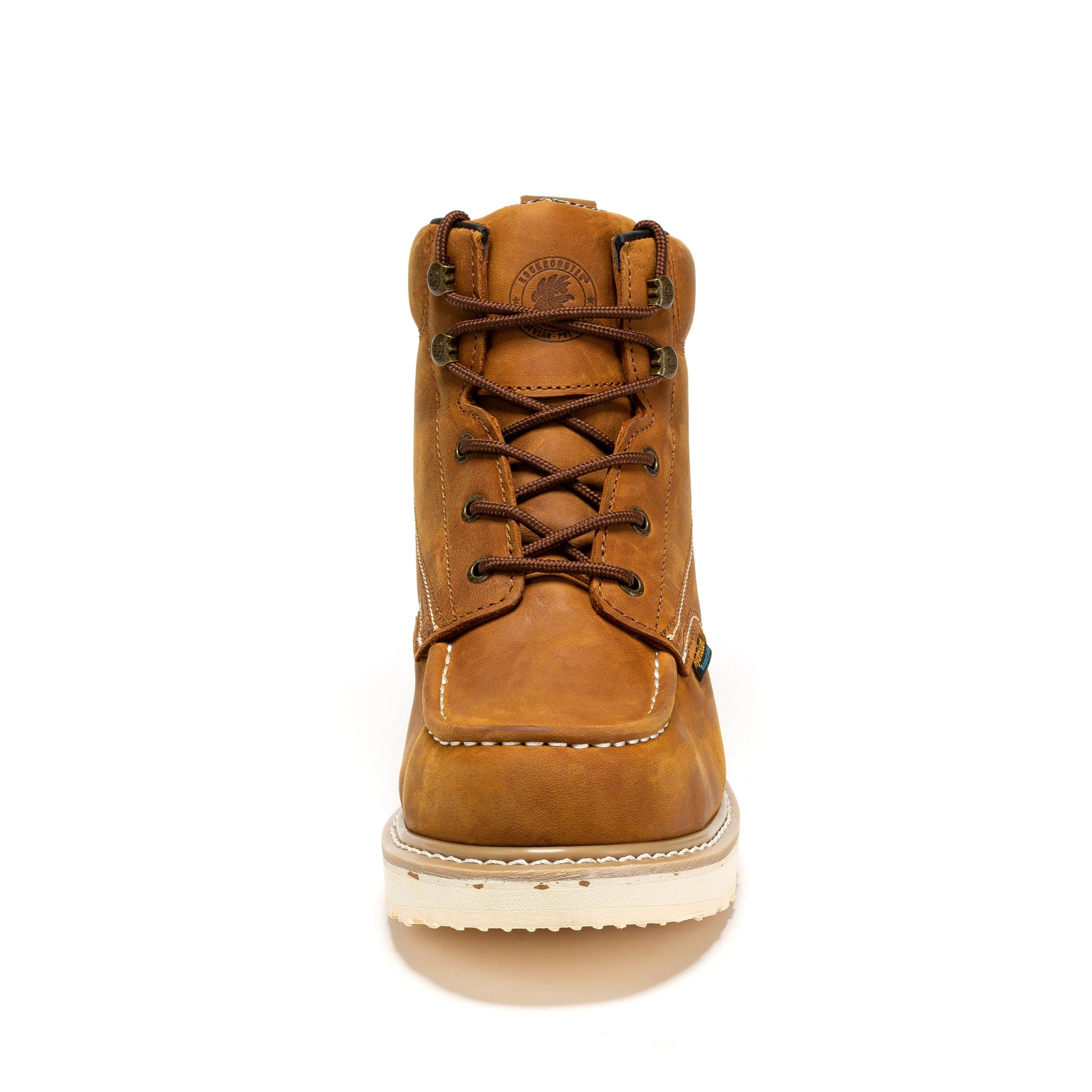 ROCKROOSTER Edgewood Men's 6 inch Brown steel toe waterproof wedge work boots SAP858 Rock Rooster Footwear Inc