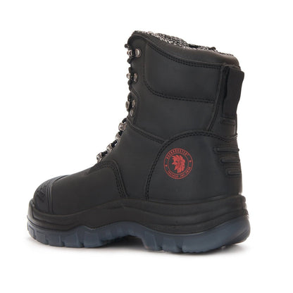 ROCKROOSTER Kensington Black 7 inch Zip-sided Steel Toe Leather Work Boots AK245Z Rock Rooster Footwear Inc