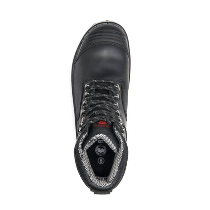 ROCKROOSTER Kensington Black 7 inch Zip-sided Steel Toe Leather Work Boots AK245Z Rock Rooster Footwear Inc