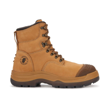 ROCKROOSTER Kimberly Tan 7 inch Zip-sided Steel Toe Leather Work Boots AK232Z Rock Rooster Footwear Inc