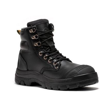 ROCKROOSTER Madison Tan 6 inch Zip-sided Steel Toe Leather Work Boots AK052 Rock Rooster Footwear Inc