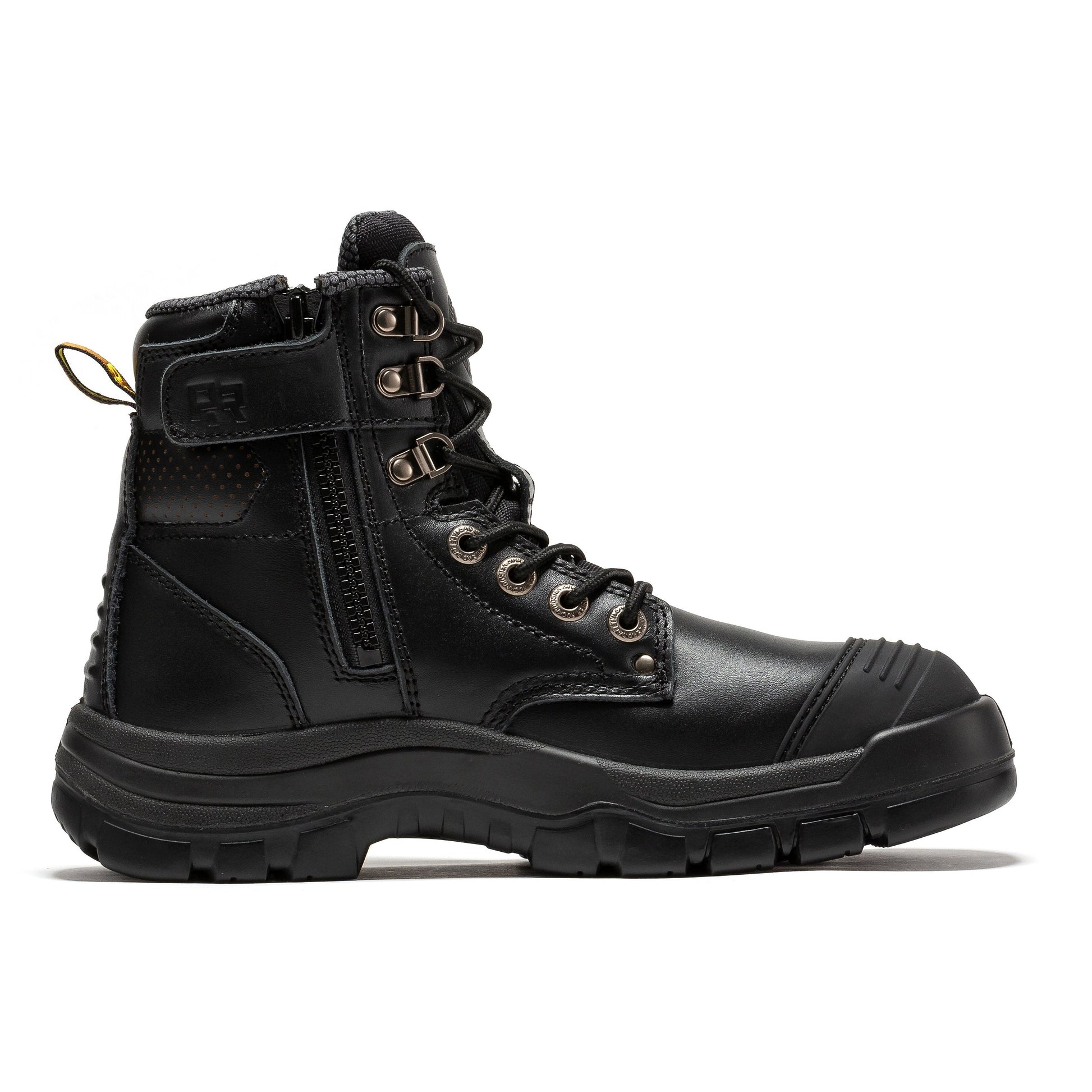 ROCKROOSTER Madison Tan 6 inch Zip-sided Steel Toe Leather Work Boots AK052 Rock Rooster Footwear Inc