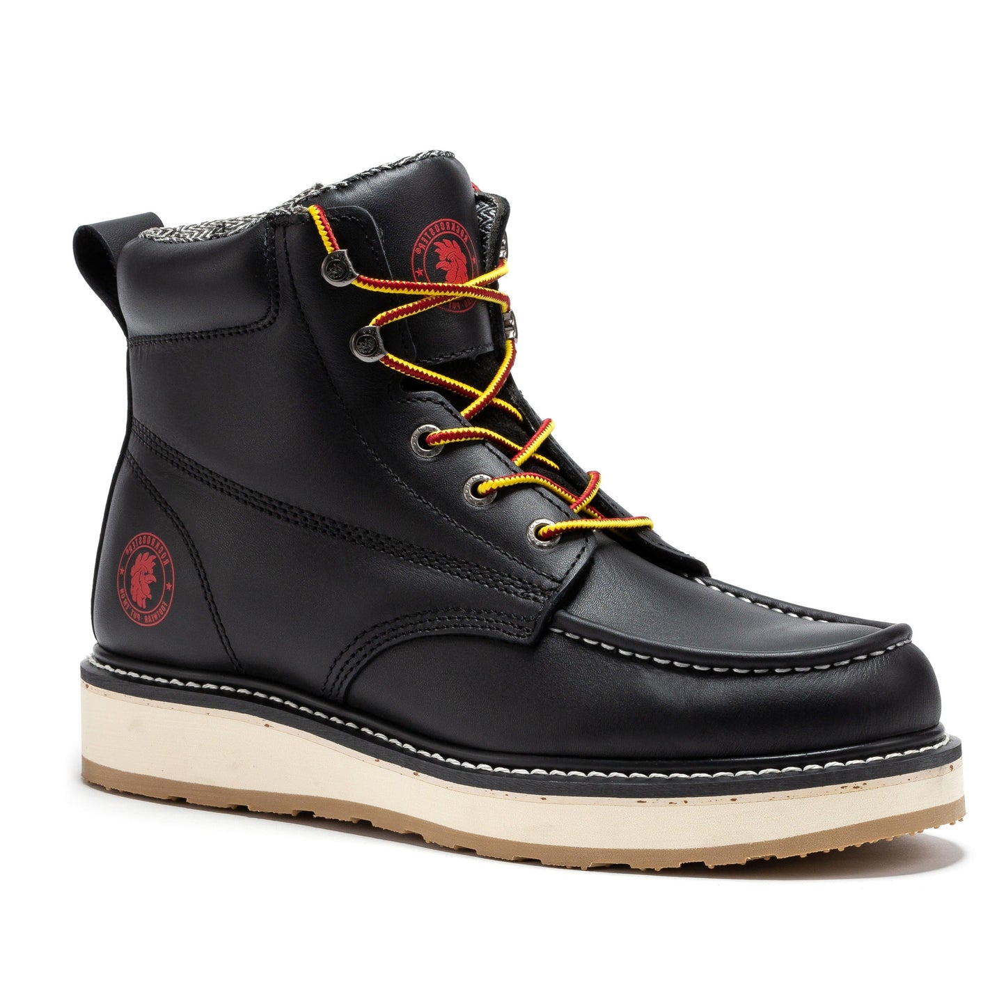 ROCKROOSTER Magnolia Men's 6 inch Black Soft Toe Zip Sided Wedge Work Boots SAP310 Rock Rooster Footwear Inc