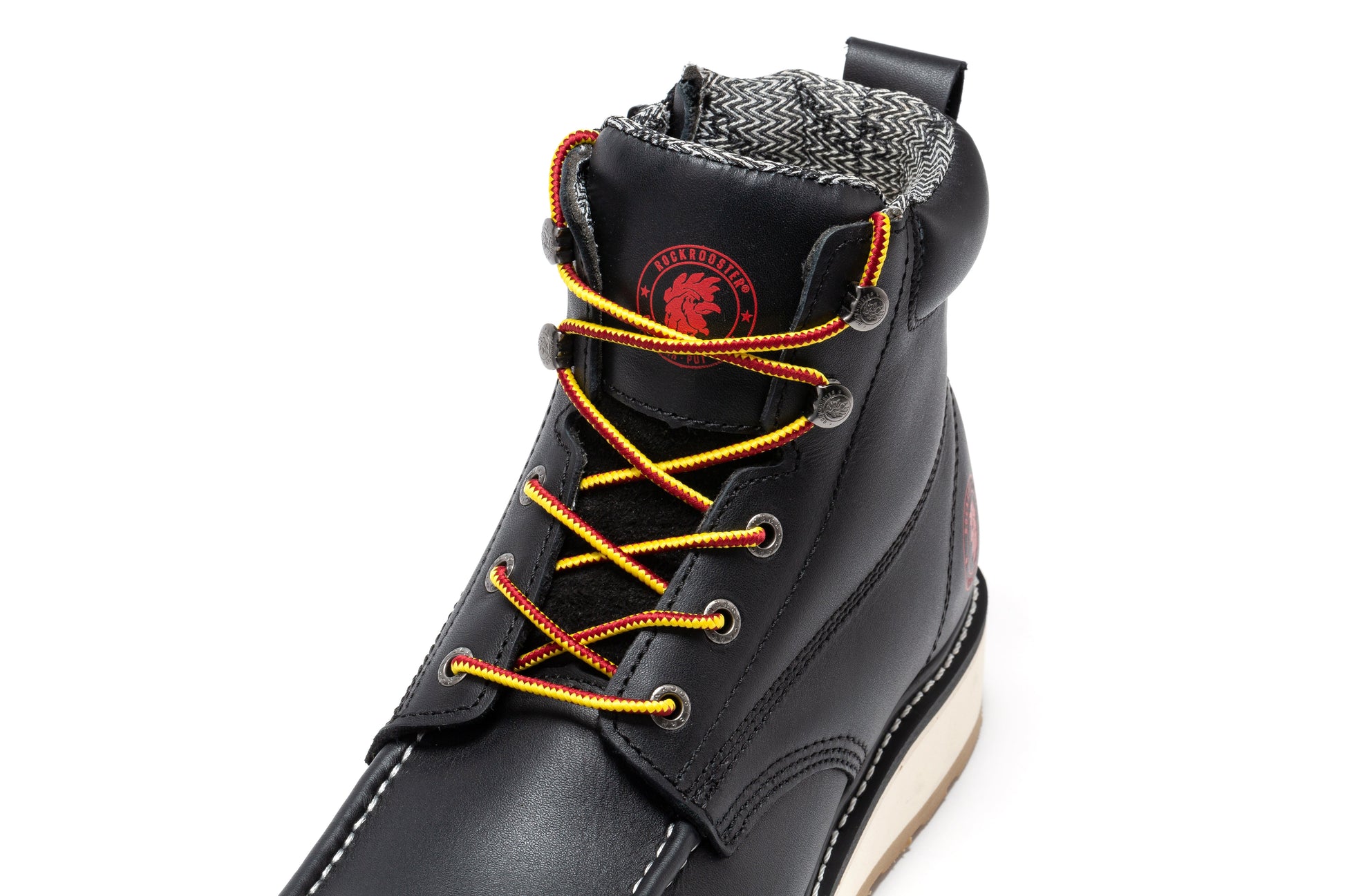 ROCKROOSTER Magnolia Men's 6 inch Black Soft Toe Zip Sided Wedge Work Boots SAP310 Rock Rooster Footwear Inc