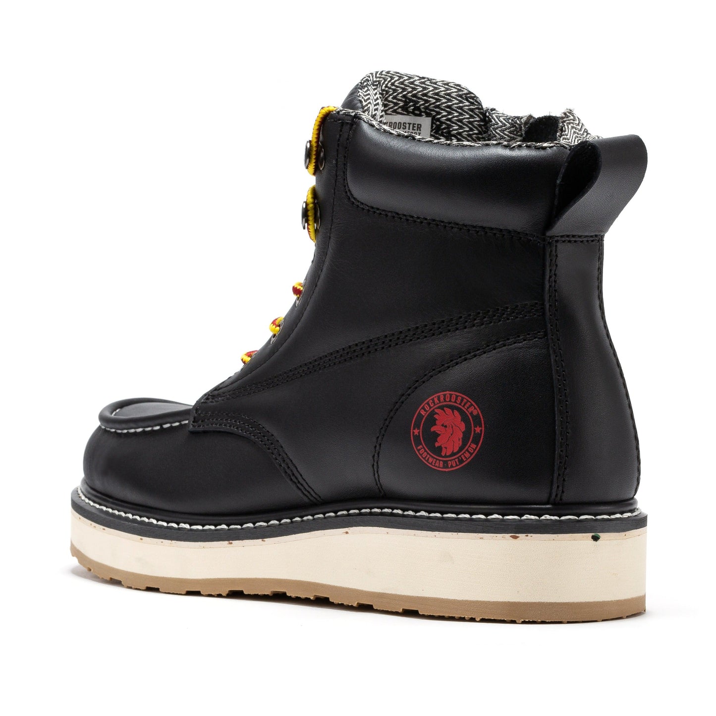 ROCKROOSTER Magnolia Men's 6 inch Black Soft Toe Zip Sided Wedge Work Boots SAP310 Rock Rooster Footwear Inc