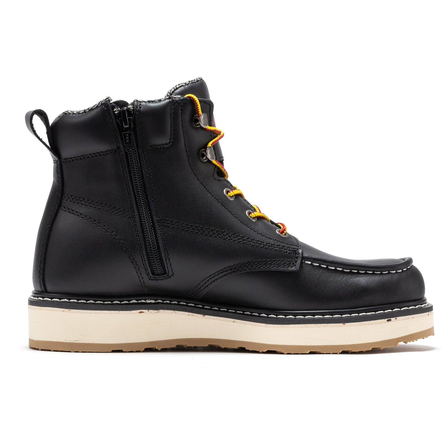 ROCKROOSTER Magnolia Men's 6 inch Black Soft Toe Zip Sided Wedge Work Boots SAP310 Rock Rooster Footwear Inc