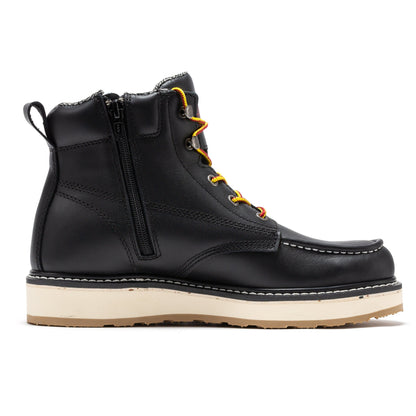 ROCKROOSTER Magnolia Men's 6 inch Black Soft Toe Zip Sided Wedge Work Boots SAP310 Rock Rooster Footwear Inc