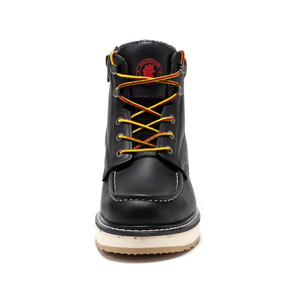 ROCKROOSTER Magnolia Men's 6 inch Black Soft Toe Zip Sided Wedge Work Boots SAP310 Rock Rooster Footwear Inc