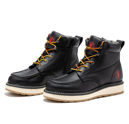 ROCKROOSTER Magnolia Men's 6 inch Black Soft Toe Zip Sided Wedge Work Boots SAP310 Rock Rooster Footwear Inc