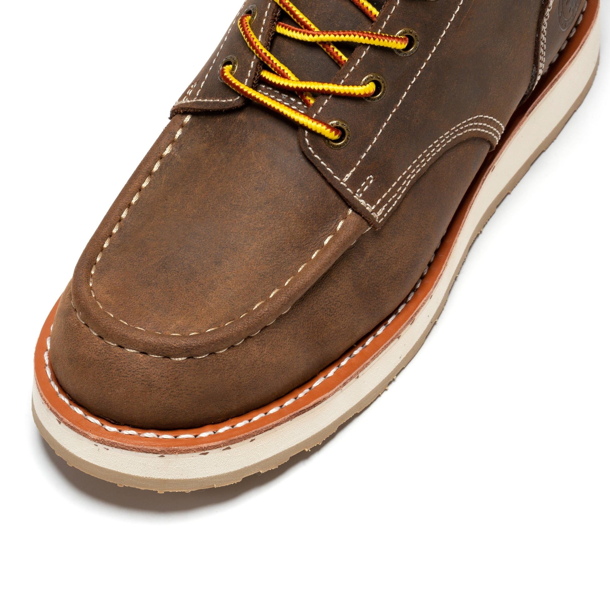 ROCKROOSTER Mantua Men's 8 inch Dark Brown Soft Toe Wedge Work Boots SAP308 Rock Rooster Footwear Inc