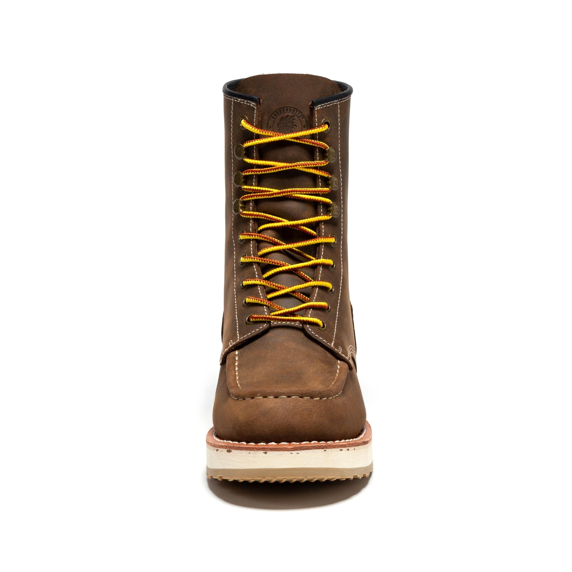 ROCKROOSTER Mantua Men's 8 inch Dark Brown Soft Toe Wedge Work Boots SAP308 Rock Rooster Footwear Inc