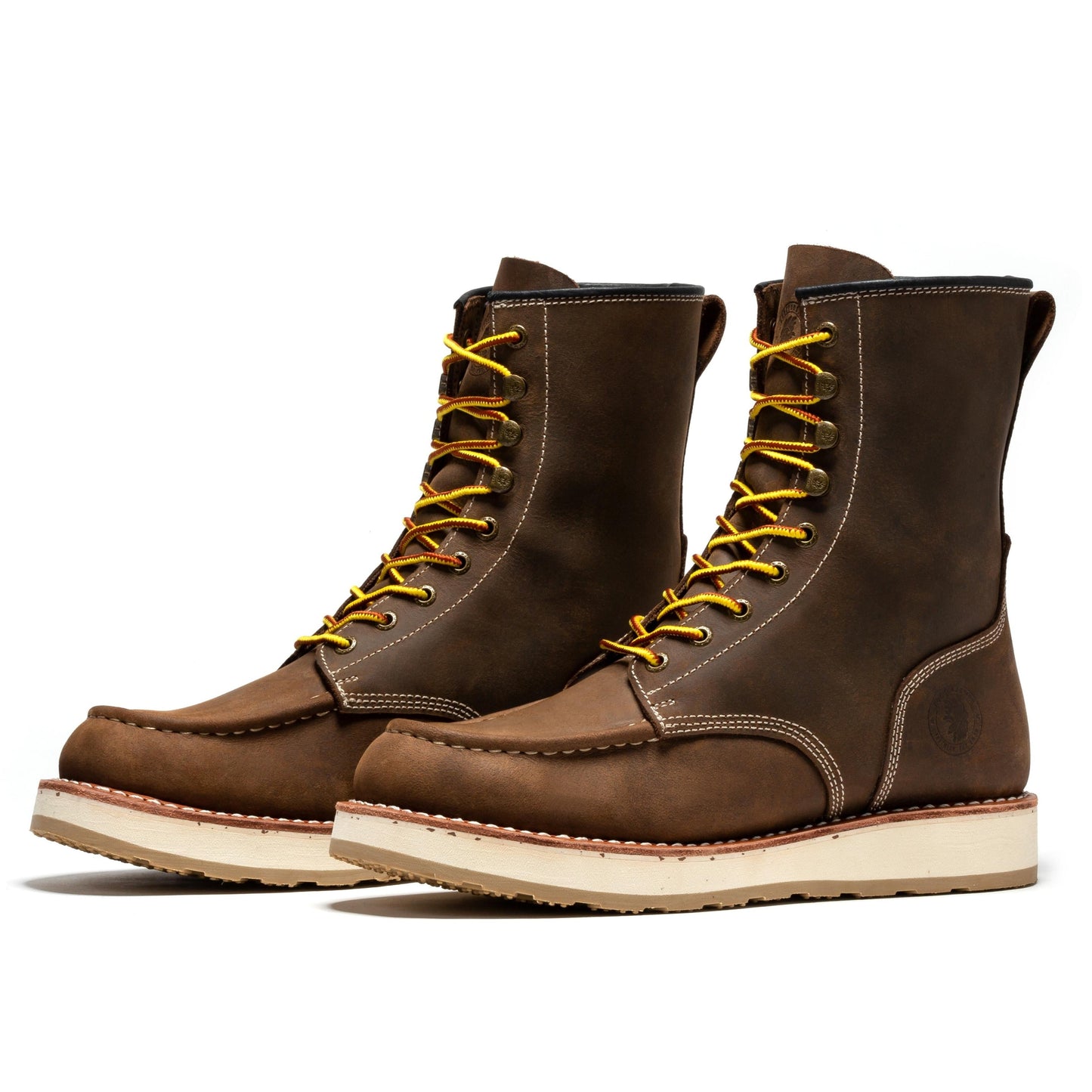 ROCKROOSTER Mantua Men's 8 inch Dark Brown Soft Toe Wedge Work Boots SAP308 Rock Rooster Footwear Inc