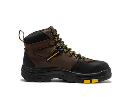 ROCKROOSTER Marfa Brown 6 inch Waterproof Composite Toe Leather Work Boots CP211 Rock Rooster Footwear Inc