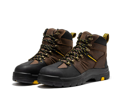 ROCKROOSTER Marfa Brown 6 inch Waterproof Composite Toe Leather Work Boots CP211 Rock Rooster Footwear Inc