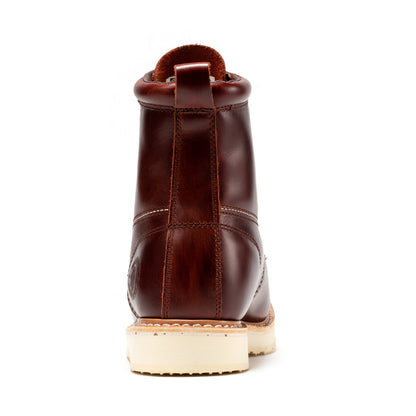 ROCKROOSTER Norwood Cherry Brown Men's 6 inch Soft Toe Wedge Work Boots SAP600 Rock Rooster Footwear Inc
