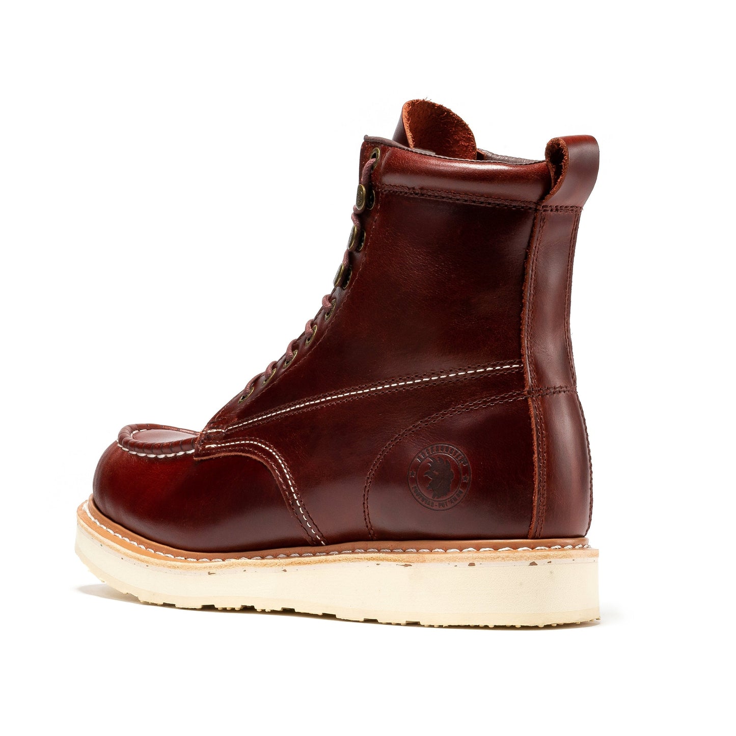 ROCKROOSTER Norwood Cherry Brown Men's 6 inch Soft Toe Wedge Work Boots SAP600 Rock Rooster Footwear Inc