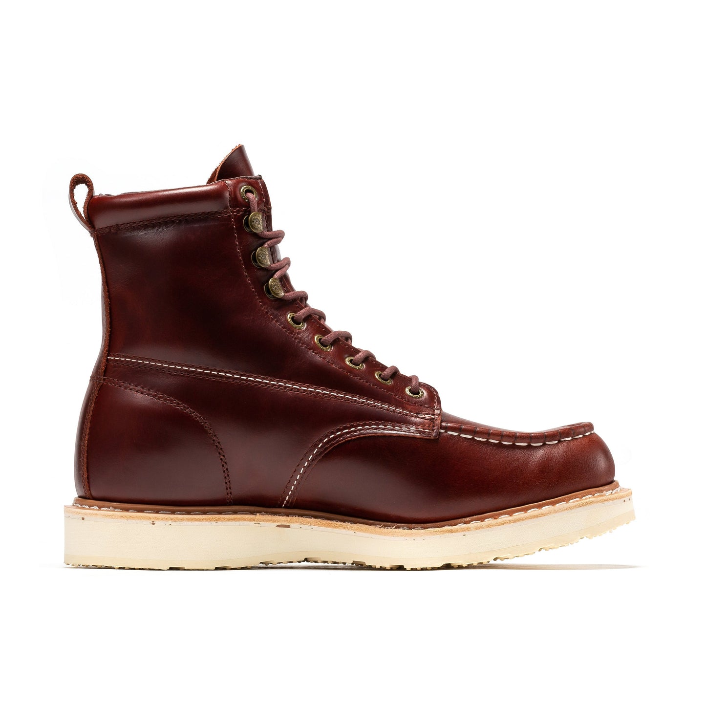 ROCKROOSTER Norwood Cherry Brown Men's 6 inch Soft Toe Wedge Work Boots SAP600 Rock Rooster Footwear Inc