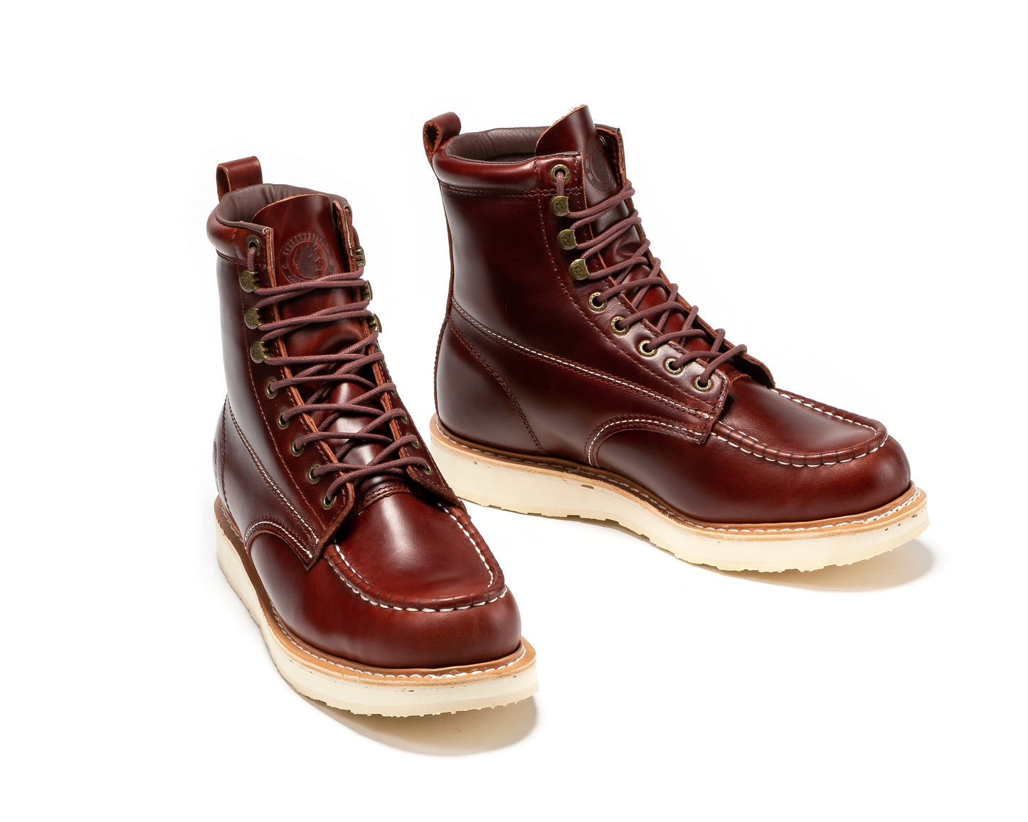 ROCKROOSTER Norwood Cherry Brown Men's 6 inch Soft Toe Wedge Work Boots SAP600 Rock Rooster Footwear Inc