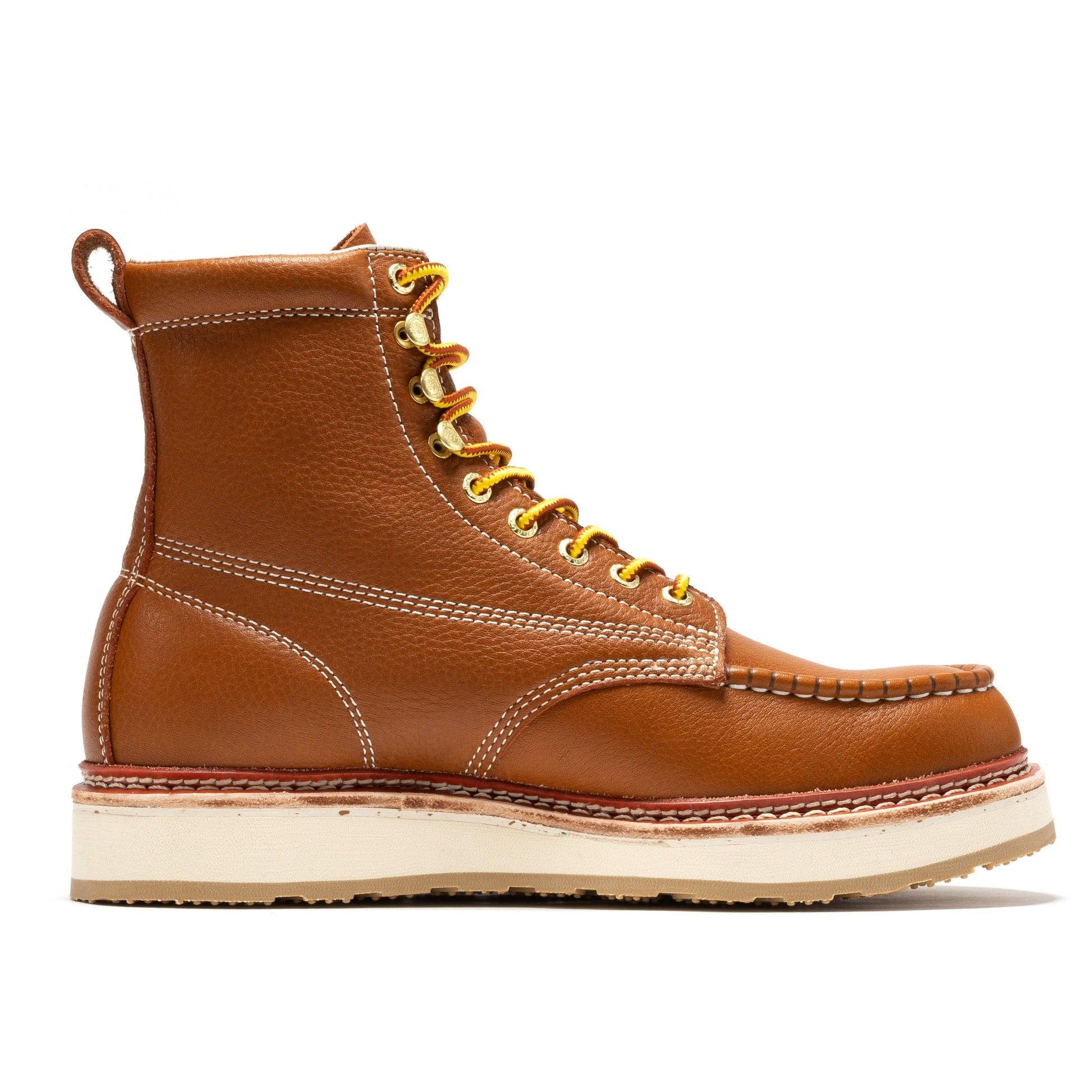 ROCKROOSTER Norwood Men's 6 inch Brown Soft Toe Wedge Work Boots SAP611 Rock Rooster Footwear Inc
