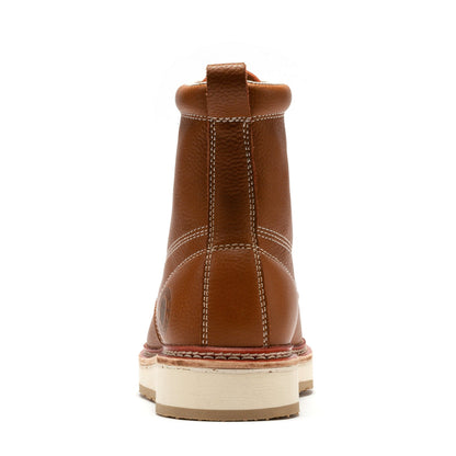 ROCKROOSTER Norwood Men's 6 inch Brown Soft Toe Wedge Work Boots SAP611 Rock Rooster Footwear Inc