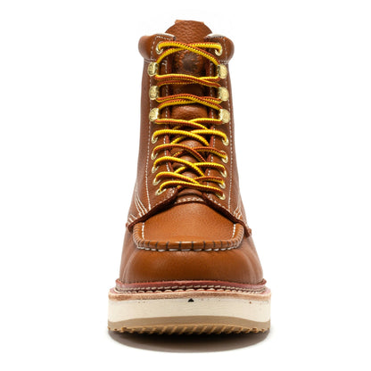 ROCKROOSTER Norwood Men's 6 inch Brown Soft Toe Wedge Work Boots SAP611 Rock Rooster Footwear Inc