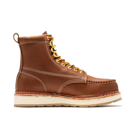 ROCKROOSTER Norwood Men's 6 inch Brown Steel Toe Wedge Work Boots SAP621 Rock Rooster Footwear Inc