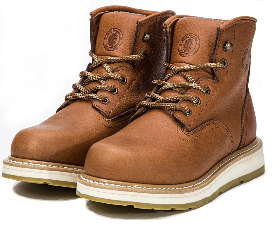 ROCKROOSTER Roberta Men's Wedge Work Boots, Safety Water Resistant Leather Boots, ASTM 2892 AP615 Rock Rooster Footwear Inc