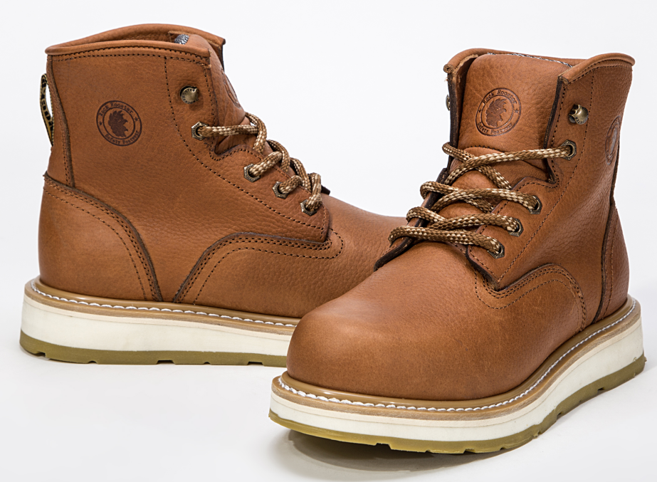 ROCKROOSTER Roberta Men's Wedge Work Boots, Safety Water Resistant Leather Boots, ASTM 2892 AP615 Rock Rooster Footwear Inc