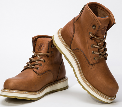ROCKROOSTER Roberta Men's Wedge Work Boots, Safety Water Resistant Leather Boots, ASTM 2892 AP615 Rock Rooster Footwear Inc