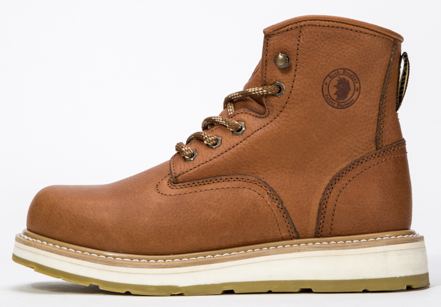 ROCKROOSTER Roberta Men's Wedge Work Boots, Safety Water Resistant Leather Boots, ASTM 2892 AP615 Rock Rooster Footwear Inc