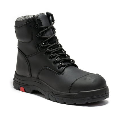 ROCKROOSTER Roslyn Black 7 inch Zip-sided Composite Toe Leather Work Boots CP245Z Rock Rooster Footwear Inc
