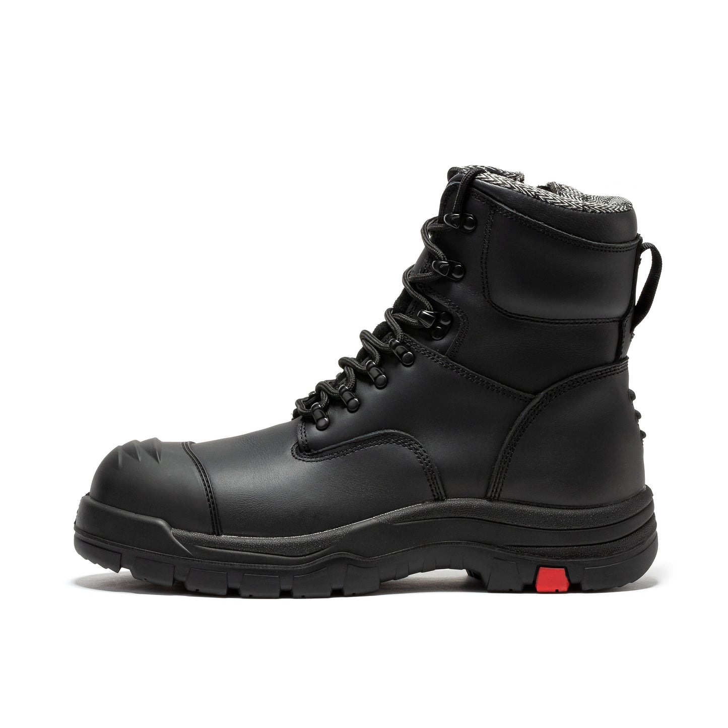 ROCKROOSTER Roslyn Black 7 inch Zip-sided Composite Toe Leather Work Boots CP245Z Rock Rooster Footwear Inc
