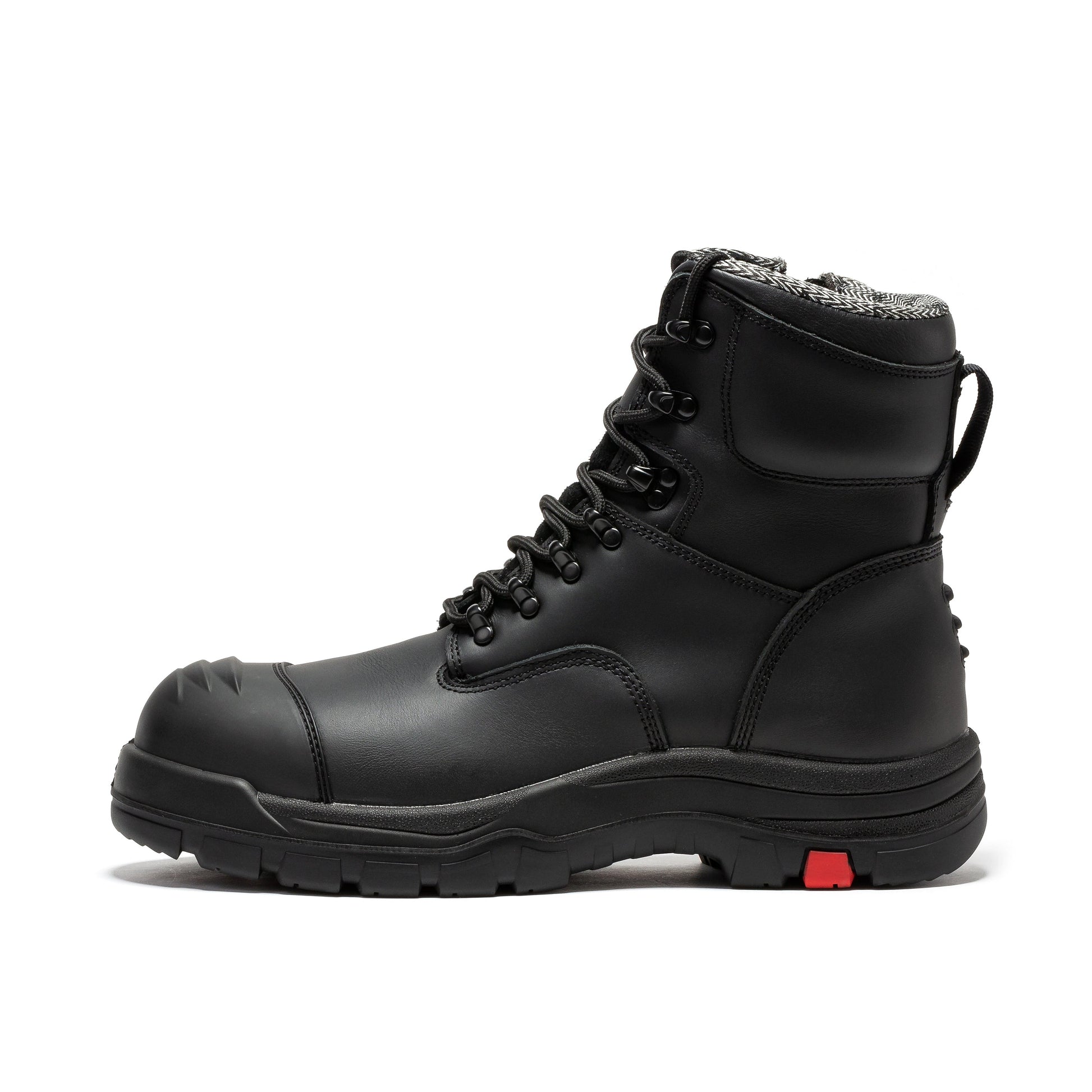 ROCKROOSTER Roslyn Black 7 inch Zip-sided Composite Toe Leather Work Boots CP245Z Rock Rooster Footwear Inc