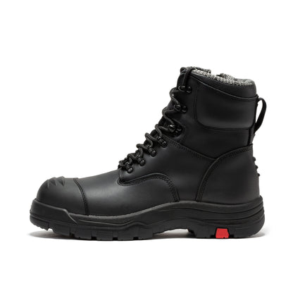 ROCKROOSTER Roslyn Black 7 inch Zip-sided Composite Toe Leather Work Boots CP245Z Rock Rooster Footwear Inc