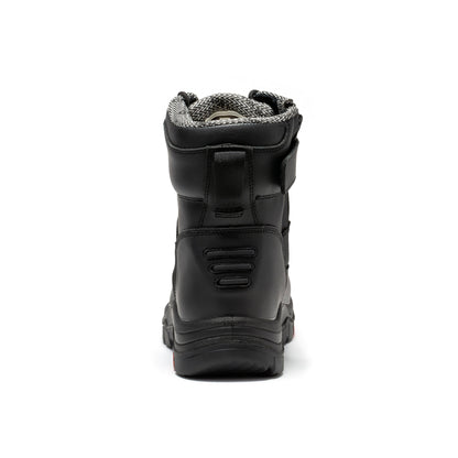 ROCKROOSTER Roslyn Black 7 inch Zip-sided Composite Toe Leather Work Boots CP245Z Rock Rooster Footwear Inc