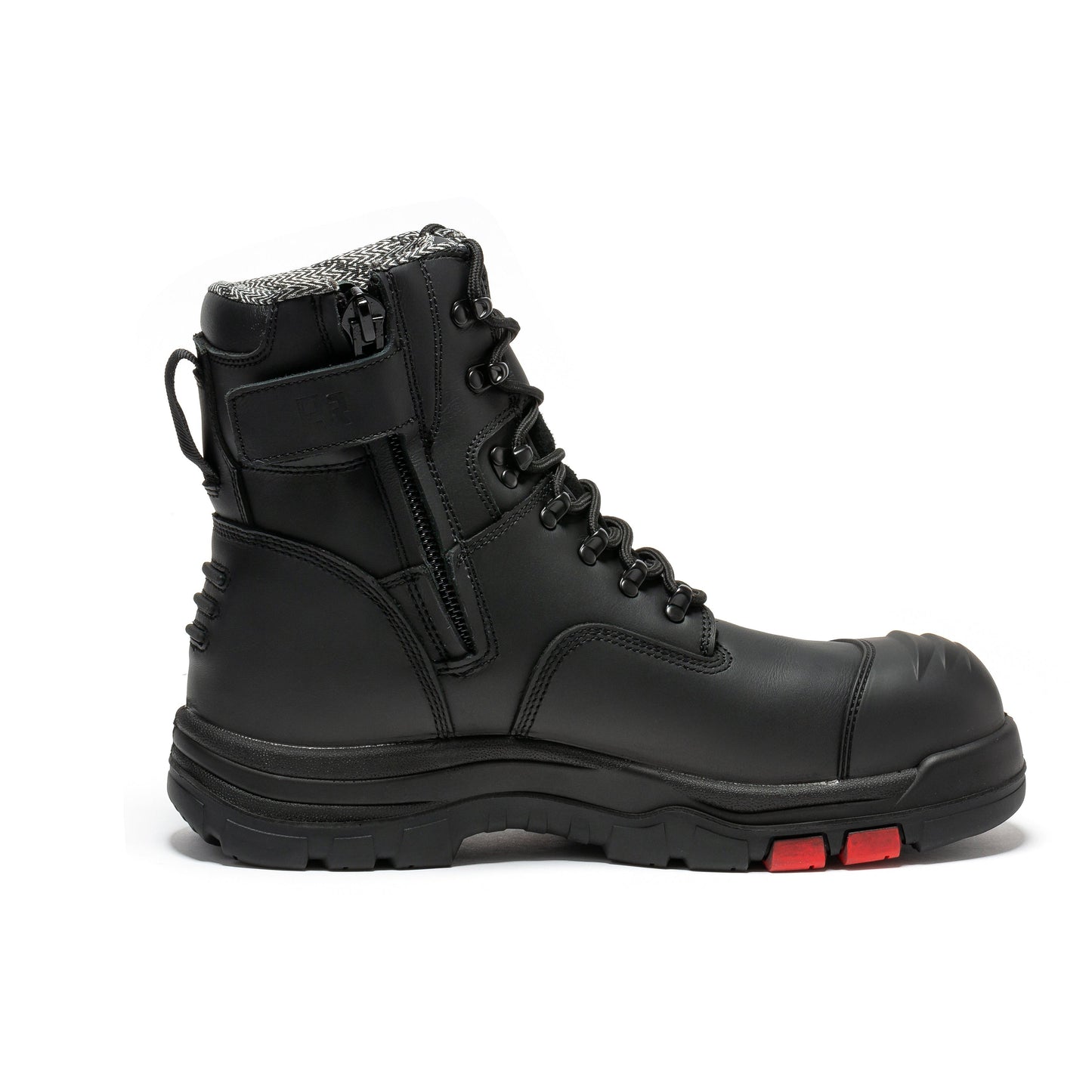 ROCKROOSTER Roslyn Black 7 inch Zip-sided Composite Toe Leather Work Boots CP245Z Rock Rooster Footwear Inc