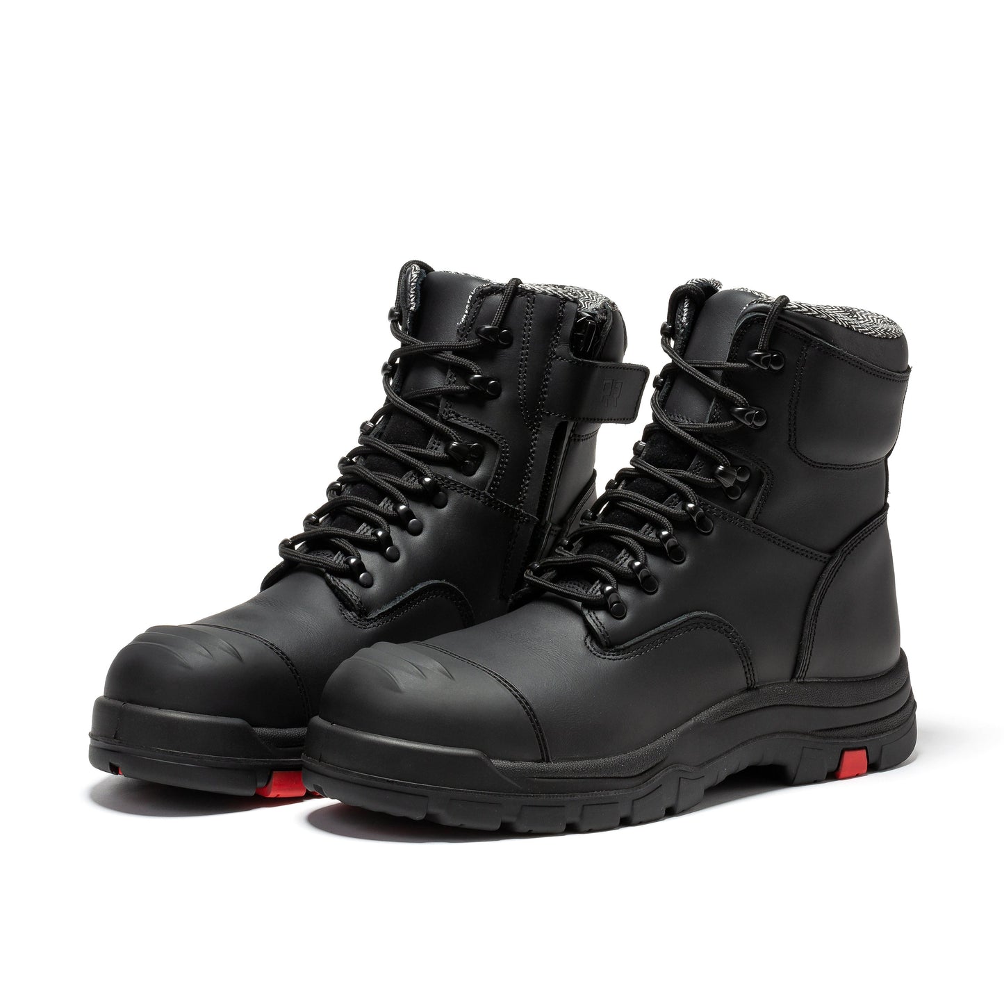 ROCKROOSTER Roslyn Black 7 inch Zip-sided Composite Toe Leather Work Boots CP245Z Rock Rooster Footwear Inc
