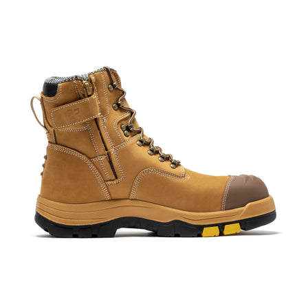 ROCKROOSTER Roslyn Black 7 inch Zip-sided Composite Toe Leather Work Boots CP245Z Rock Rooster Footwear Inc