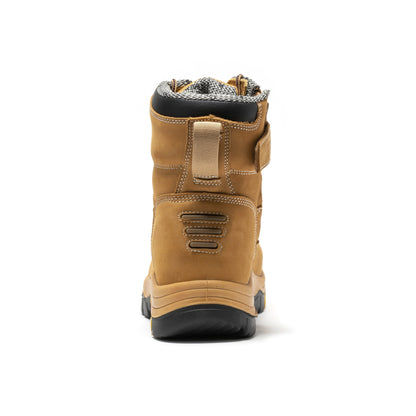 ROCKROOSTER Roslyn Black 7 inch Zip-sided Composite Toe Leather Work Boots CP245Z Rock Rooster Footwear Inc