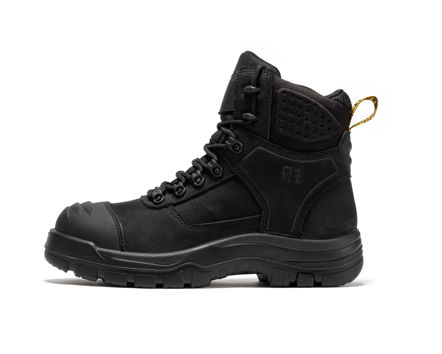 ROCKROOSTER Stowe Black 7 inch Composite Toe Leather Work Boots CP212BK Rock Rooster Footwear Inc