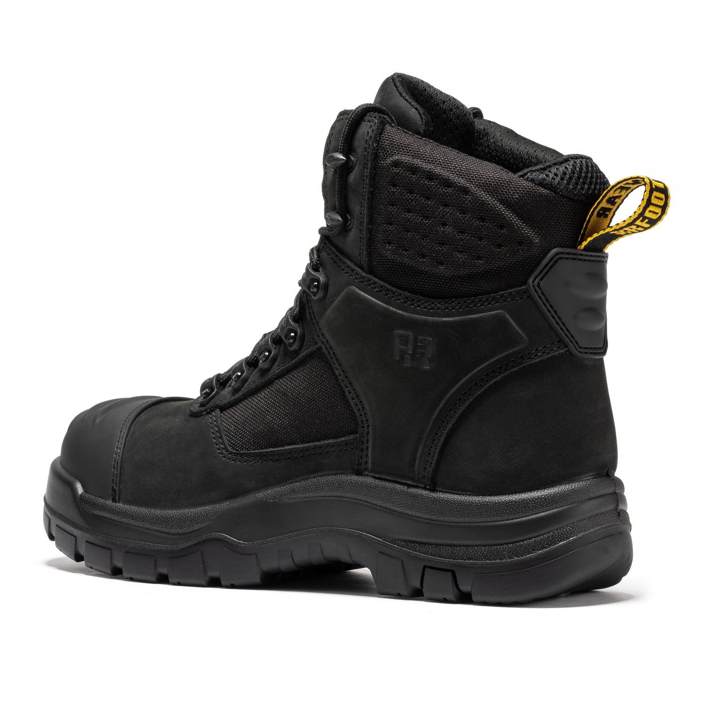 ROCKROOSTER Stowe Black 7 inch Composite Toe Leather Work Boots CP212BK Rock Rooster Footwear Inc