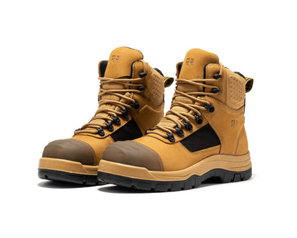 ROCKROOSTER Stowe Black 7 inch Composite Toe Leather Work Boots CP212BK Rock Rooster Footwear Inc