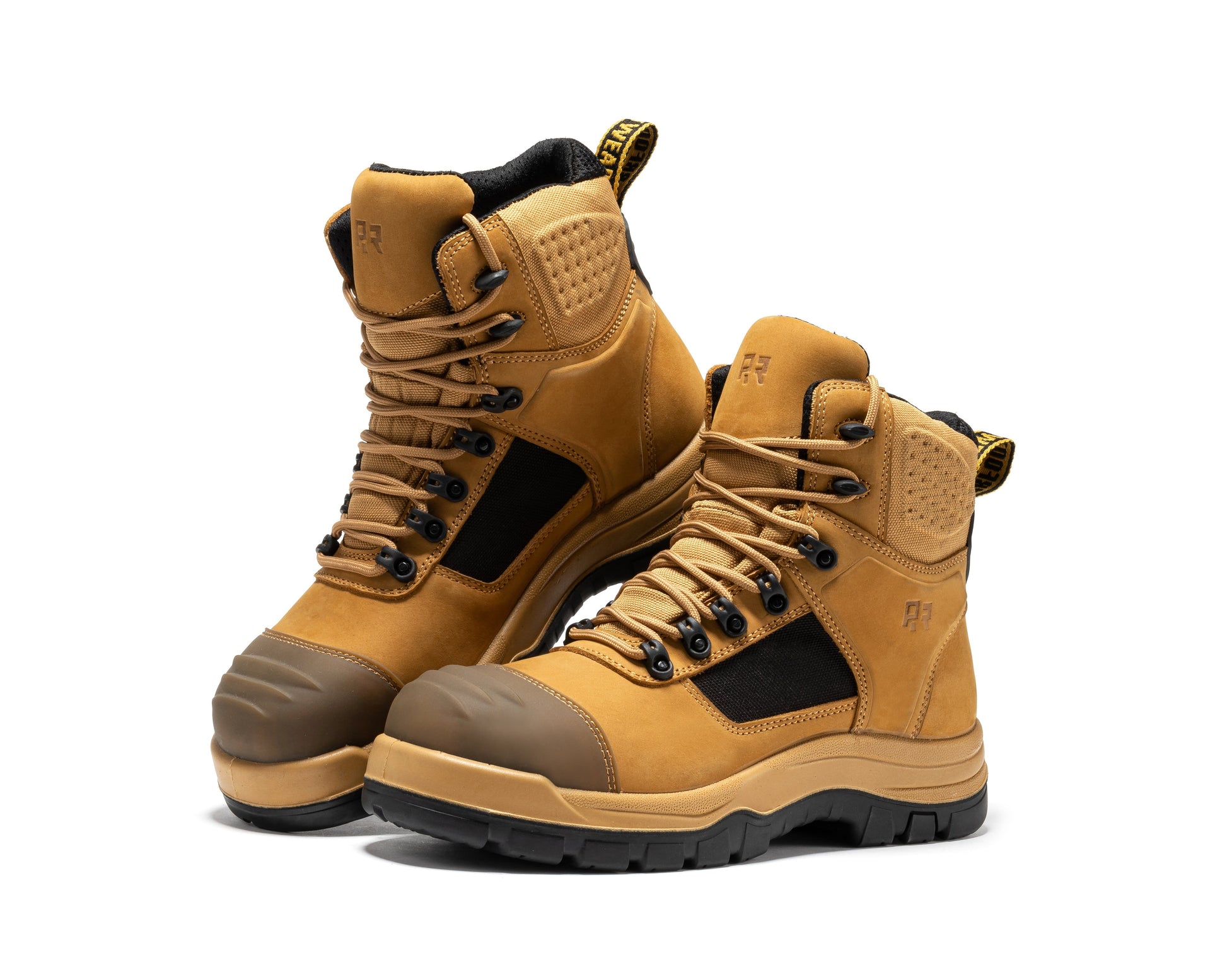 ROCKROOSTER Stowe Black 7 inch Composite Toe Leather Work Boots CP212BK Rock Rooster Footwear Inc