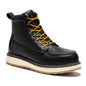 ROCKROOSTER Trinidad Men's 6 inch Black Steel Toe Wedge Work Boots SAP2301 Rock Rooster Footwear Inc