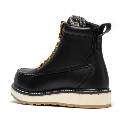 ROCKROOSTER Trinidad Men's 6 inch Black Steel Toe Wedge Work Boots SAP2301 Rock Rooster Footwear Inc