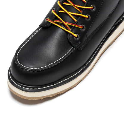ROCKROOSTER Trinidad Men's 6 inch Black Steel Toe Wedge Work Boots SAP2301 Rock Rooster Footwear Inc