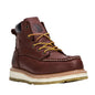 ROCKROOSTER Walker Men's 6 Inch Brown Soft Toe Wedge Work Boots SAP360 Rock Rooster Footwear Inc
