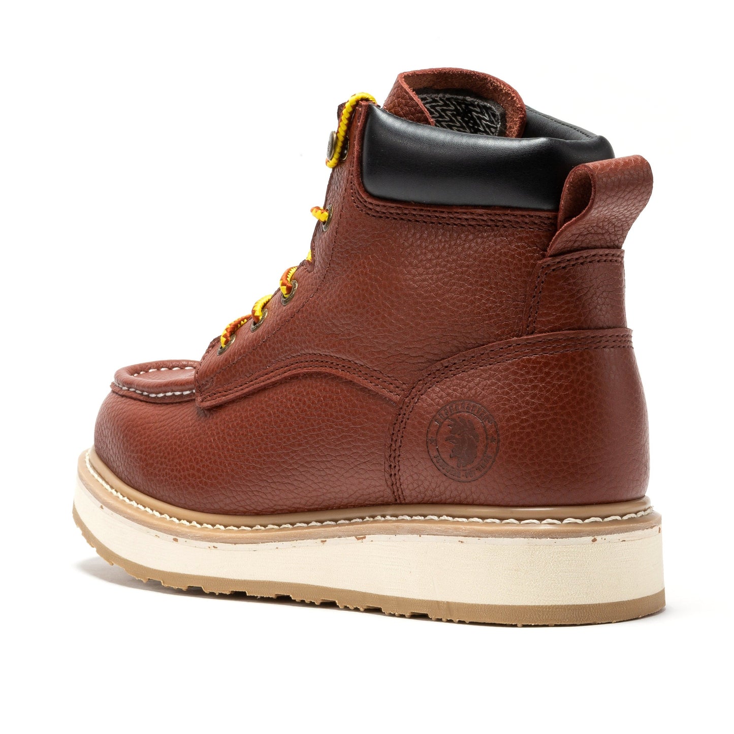 ROCKROOSTER Walker Men's 6 Inch Brown Soft Toe Wedge Work Boots SAP360 Rock Rooster Footwear Inc